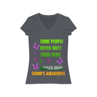 Crohn's Awareness Women's  I Raised My Hero Short Sleeve V-Neck Tee - IBD Knick Knacks