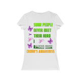 Crohn's Awareness Women's  I Raised My Hero Short Sleeve V-Neck Tee - IBD Knick Knacks