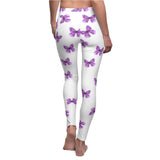 Women's Cut & Sew Casual Leggings With Purple Butterfly's - IBD Knick Knacks