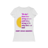 Crohn's Awareness Being Strong Women's Short Sleeve V-Neck Tee - IBD Knick Knacks