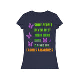 Crohn's Awareness My Hero Raised Me Women's V-neck Tee - IBD Knick Knacks