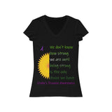 Crohn's Awareness Being Strong Women's Short Sleeve V-Neck Tee - IBD Knick Knacks