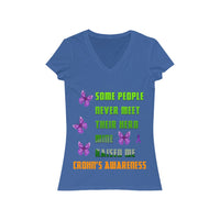 Crohn's Awareness My Hero Raised Me Women's V-neck Tee - IBD Knick Knacks