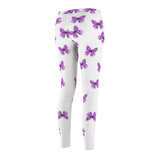 Women's Cut & Sew Casual Leggings With Purple Butterfly's - IBD Knick Knacks