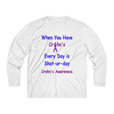 Crohn's Awareness Shat-ur-day Men's Long Sleeve Moisture Absorbing Tee - IBD Knick Knacks