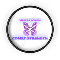 Crohn's Awareness With Pain Comes Strength Wall clock - IBD Knick Knacks