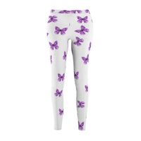 Women's Cut & Sew Casual Leggings With Purple Butterfly's - IBD Knick Knacks