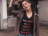 Some Moms Cuss Too Much (red rock texture) Short Sleeve V-Neck Tee - IBD Knick Knacks