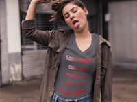 Some Moms Cuss Too Much (red rock texture) Short Sleeve V-Neck Tee - IBD Knick Knacks