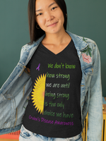 Crohn's Awareness Being Strong Women's Short Sleeve V-Neck Tee - IBD Knick Knacks