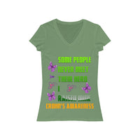 Crohn's Awareness Women's  I Raised My Hero Short Sleeve V-Neck Tee - IBD Knick Knacks