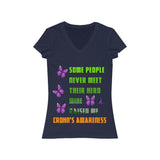 Crohn's Awareness My Hero Raised Me Women's V-neck Tee - IBD Knick Knacks