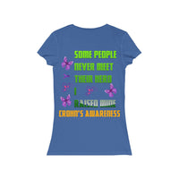 Crohn's Awareness Women's  I Raised My Hero Short Sleeve V-Neck Tee - IBD Knick Knacks