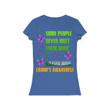 Crohn's Awareness Women's  I Raised My Hero Short Sleeve V-Neck Tee - IBD Knick Knacks