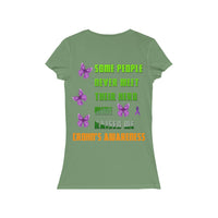 Crohn's Awareness My Hero Raised Me Women's V-neck Tee - IBD Knick Knacks