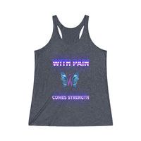 Crohn's Awareness With Pain Women's Tri-Blend Racerback Tank - IBD Knick Knacks