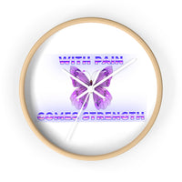 Crohn's Awareness With Pain Comes Strength Wall clock - IBD Knick Knacks