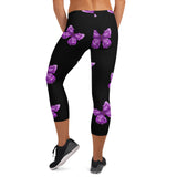 Capri Purple Butterfly Leggings - IBD Knick Knacks