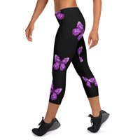 Capri Purple Butterfly Leggings - IBD Knick Knacks